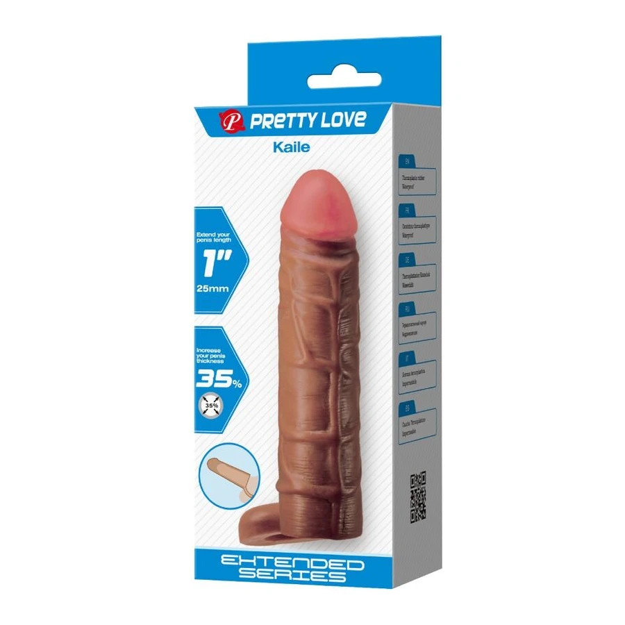 PRETTY LOVE - KAILE PENIS SLEEVE WITH 2.5 CM EXTENSION MULATTO